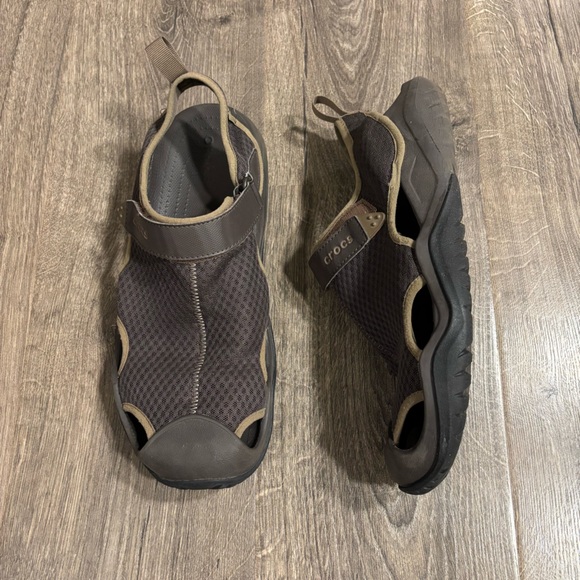 CROCS | Shoes | Crocs Mens Swiftwater Mesh Deck Sandals Brown Tan Size ...